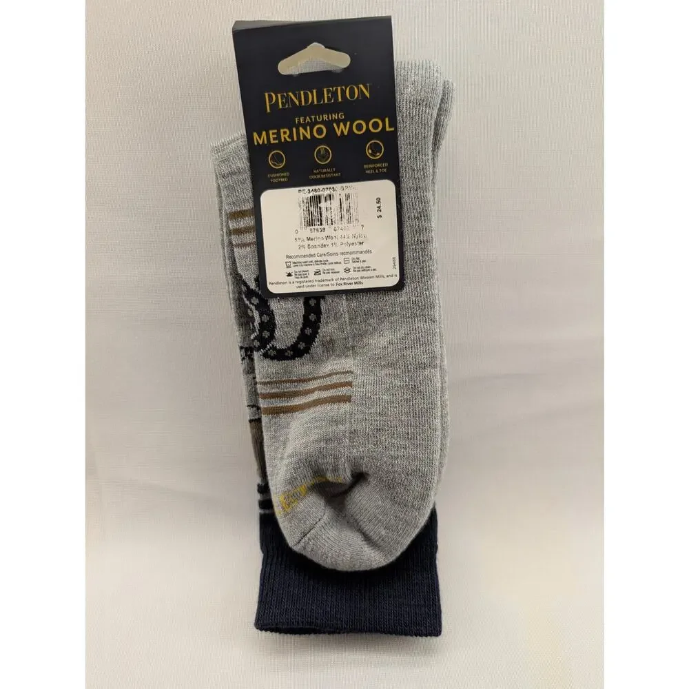 NWT Pendleton Cowboy Camp Socks in Blue/Brown size Large